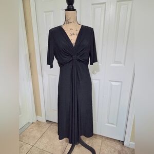 Jones New York Black Knot-Front Midi Dress